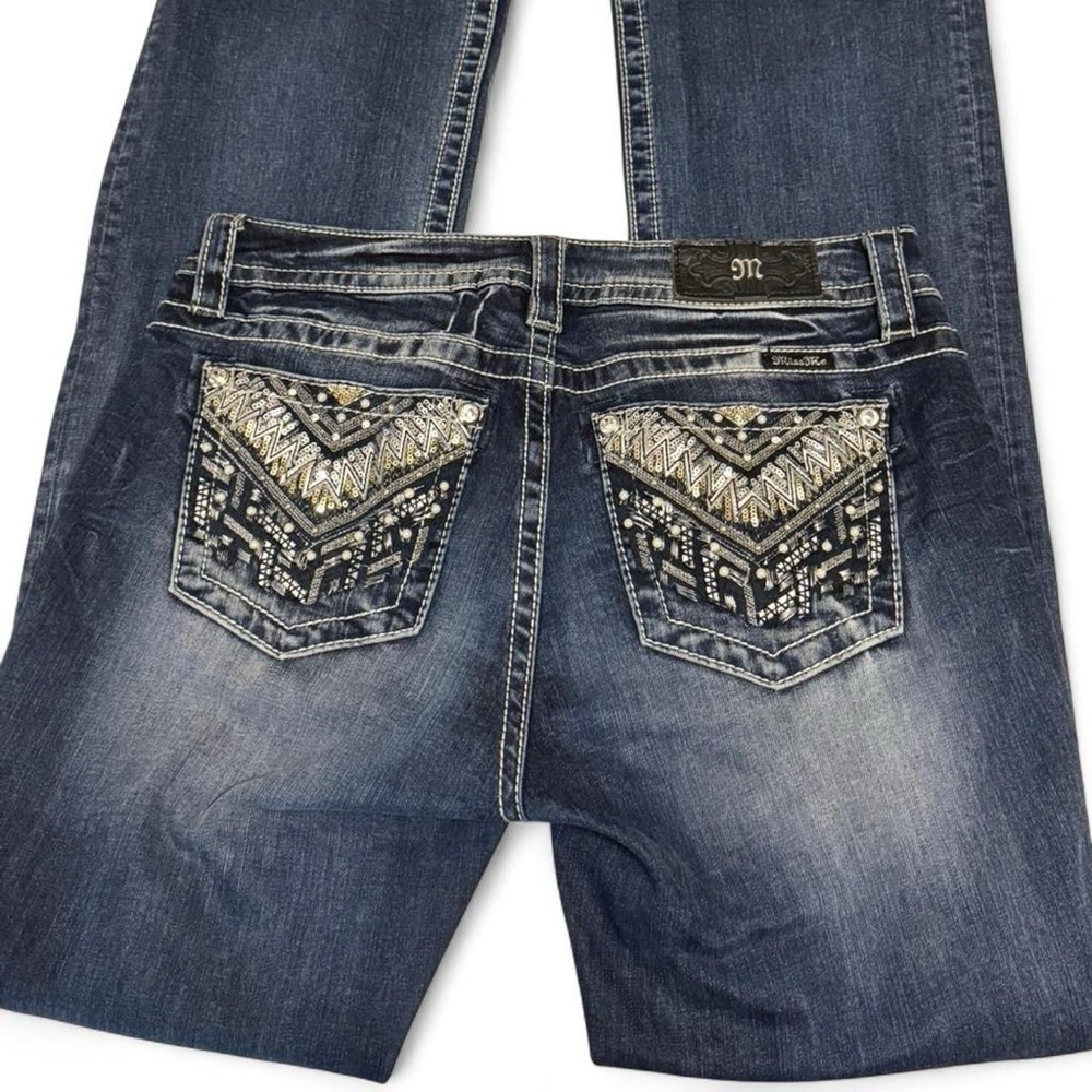 Miss Me Jeans Embellished Sparkle Bootcut Denim Size 30 (9/10) Fairy Girly Y2K - Picture 2 of 6